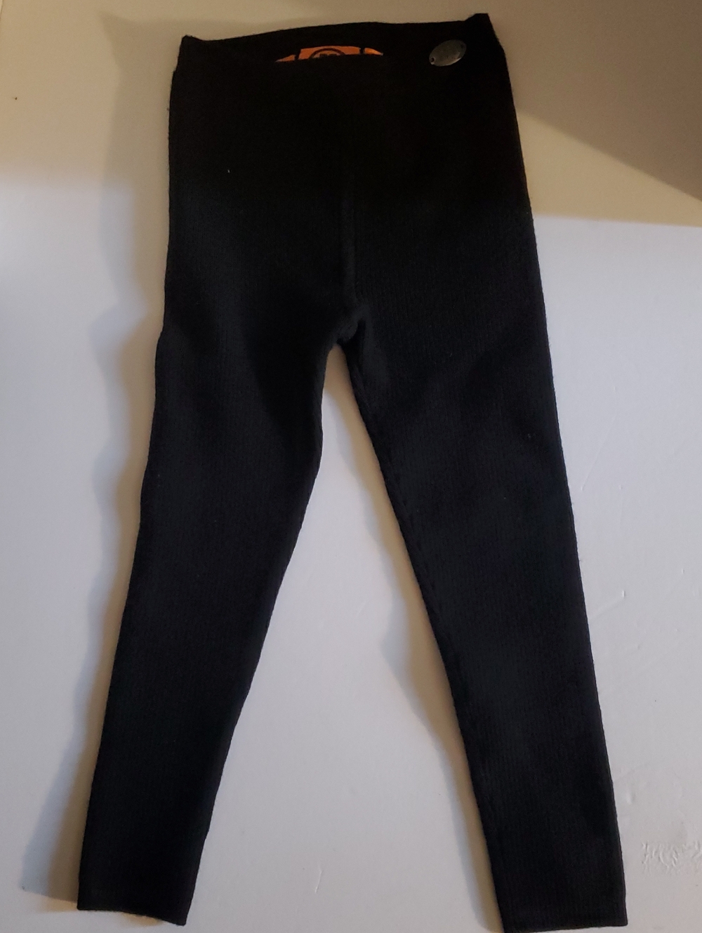 Tory Burch Kids Black Ribbed Knit Leggings Size XS